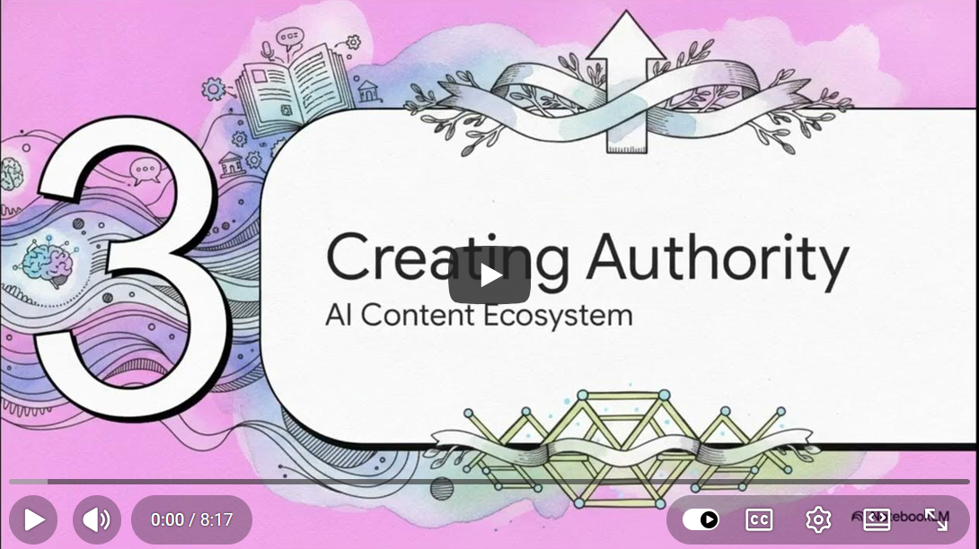 Video thumbnail: Creating authority — AI content ecosystem